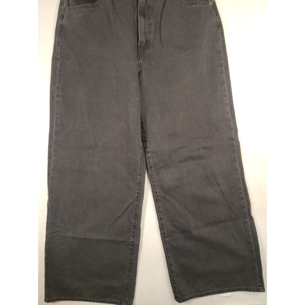 Levi's Cinch Baggy Jeans W32 L31 Washed Black Wide Leg 100% Cotton Denim - Picture 6 of 13